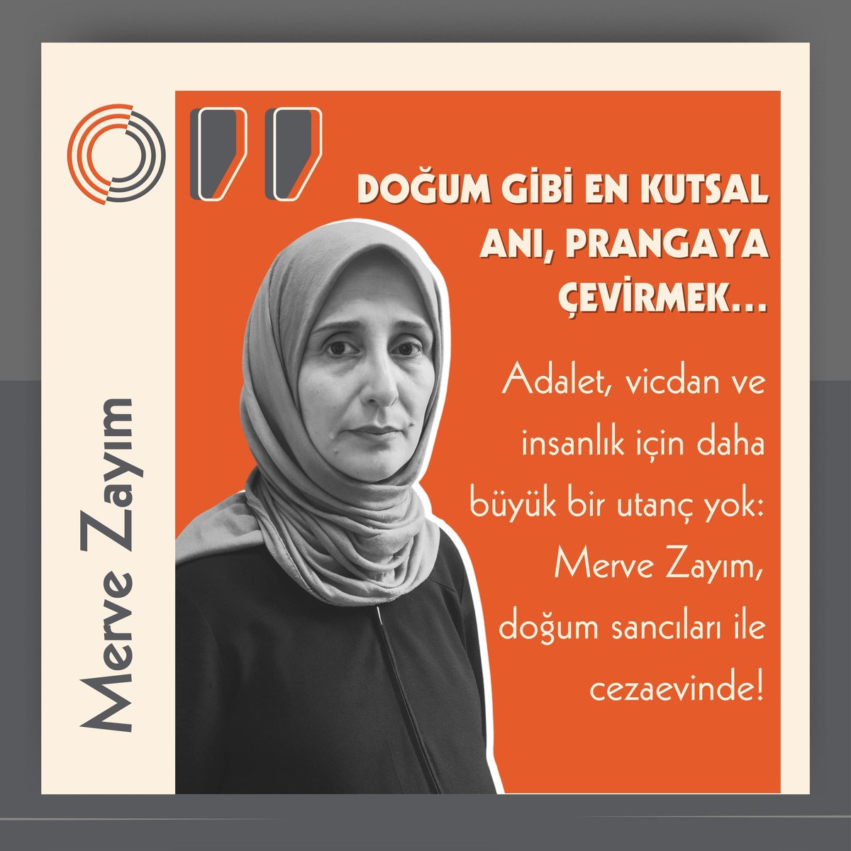 HCulluoglu's tweet photo. Bakışlardaki hüzün umuda, yavrusunu huzurla kucağa alma huzuruna dönüşsün Merve Zayım.
HamileCezaevinde HukukNerede https://t.co/rNfZIGTZpy