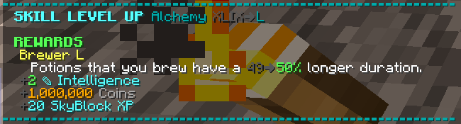 Alchemy level 50 in Skyblock