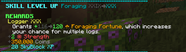 Foraging level 30 in Skyblock c: