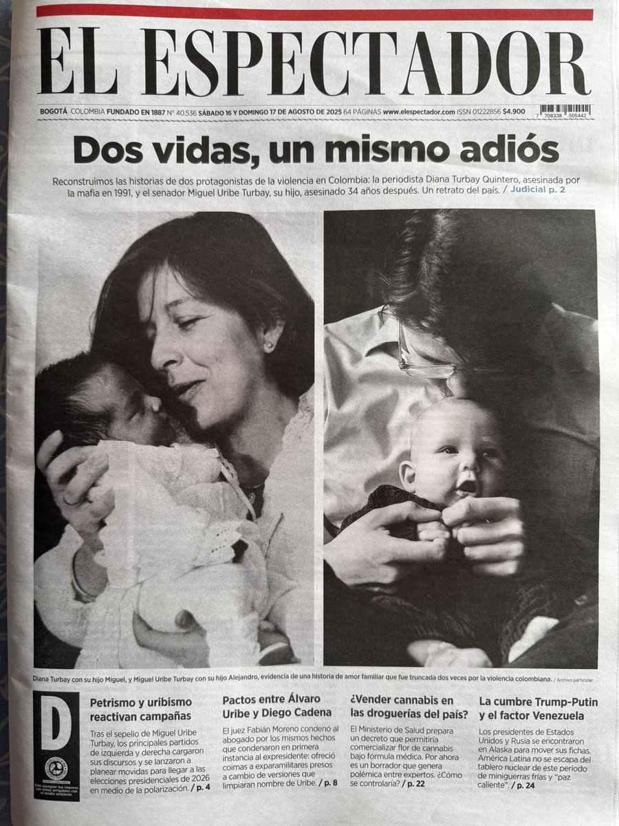 La portada de este fin de semana de El Espectador.