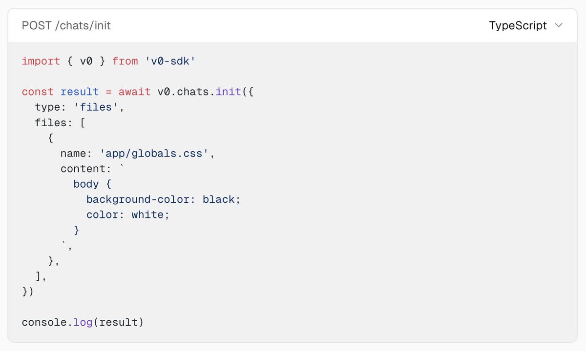 If you're wondering how to do this, <a href="/v0/">v0</a> has an API to white label its tech inside your app.

Bring your own files &amp; biz logic too.

DM me if you're evaluating building this at your company, Vercel will help you scope it out.