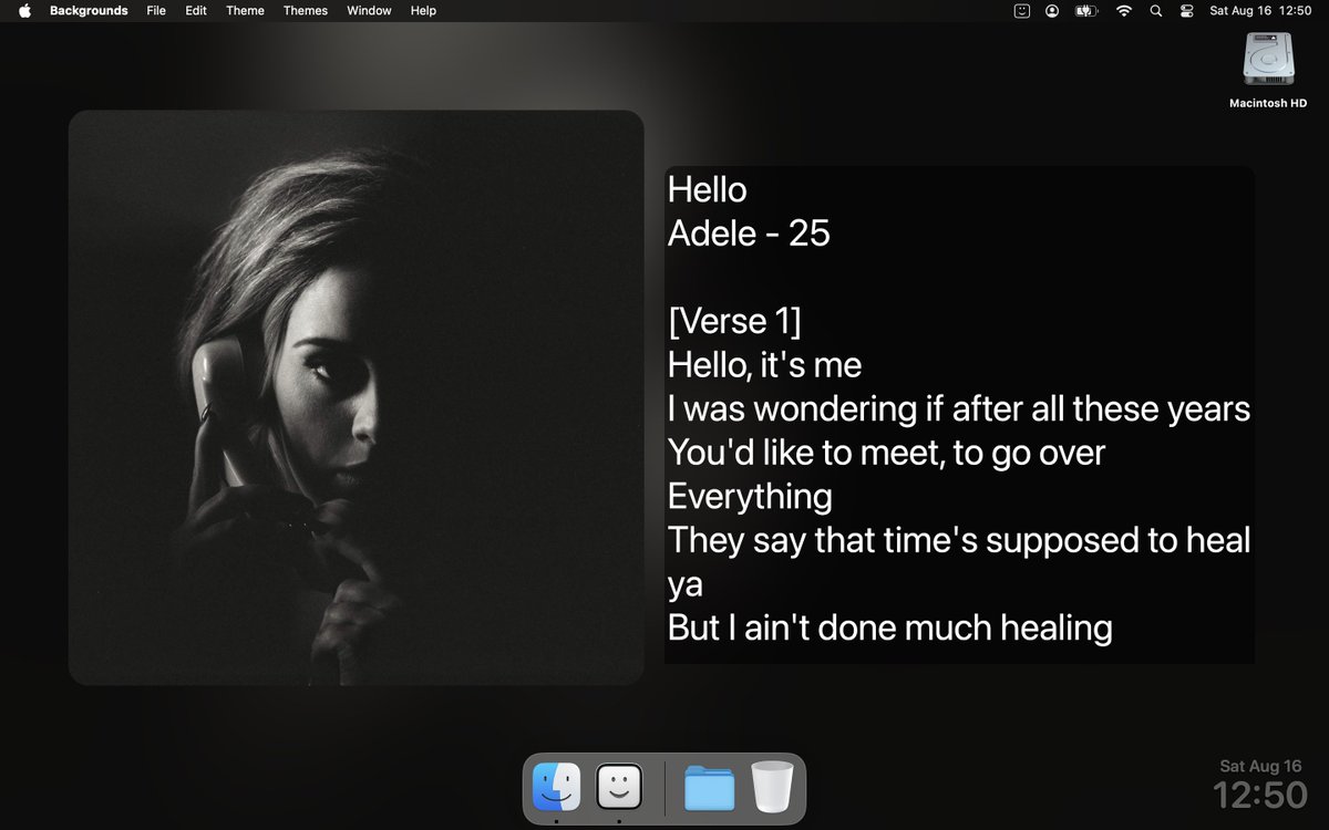 BackgroundsMac's tweet photo. Backgrounds 13.3 is now available on the Mac App Store

Adds lyrics to Music and includes improvements and bug fixes

#BackgroundsWallpaper
https://t.co/uGSs80rppm https://t.co/mtiZrtyZeH