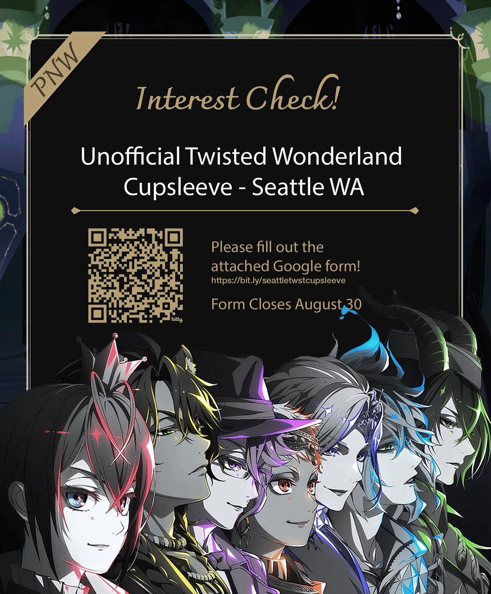 [RT❤️] Calling for prefects in Seattle area! 
Celebrate TWST anime release with us with a cupsleeve event in November! 🎉
Remember to fill out the interest check (link in reply) to help us better plan and get notified for the event ✨