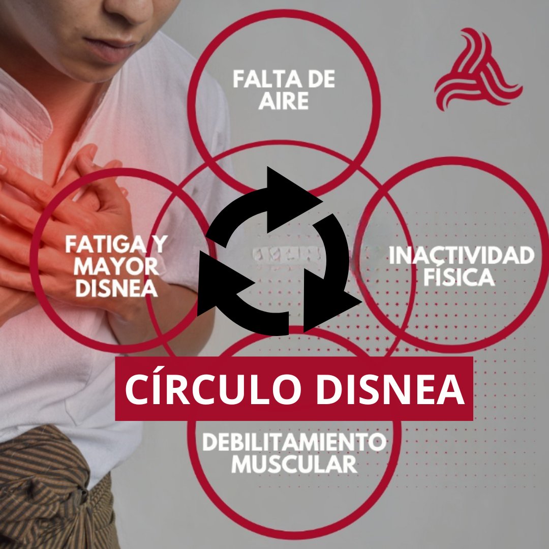🌀 Cómo la disnea puede atrapar a las personas con #EPOC

1️⃣ La falta de aire aparece, sobre todo, al realizar esfuerzos 
2️⃣ Para evitar la sensación, se reduce la actividad física diaria 
3️⃣ Menos movimiento = músculos más débiles 
4️⃣ Con menos fuerza muscular, incluso las
