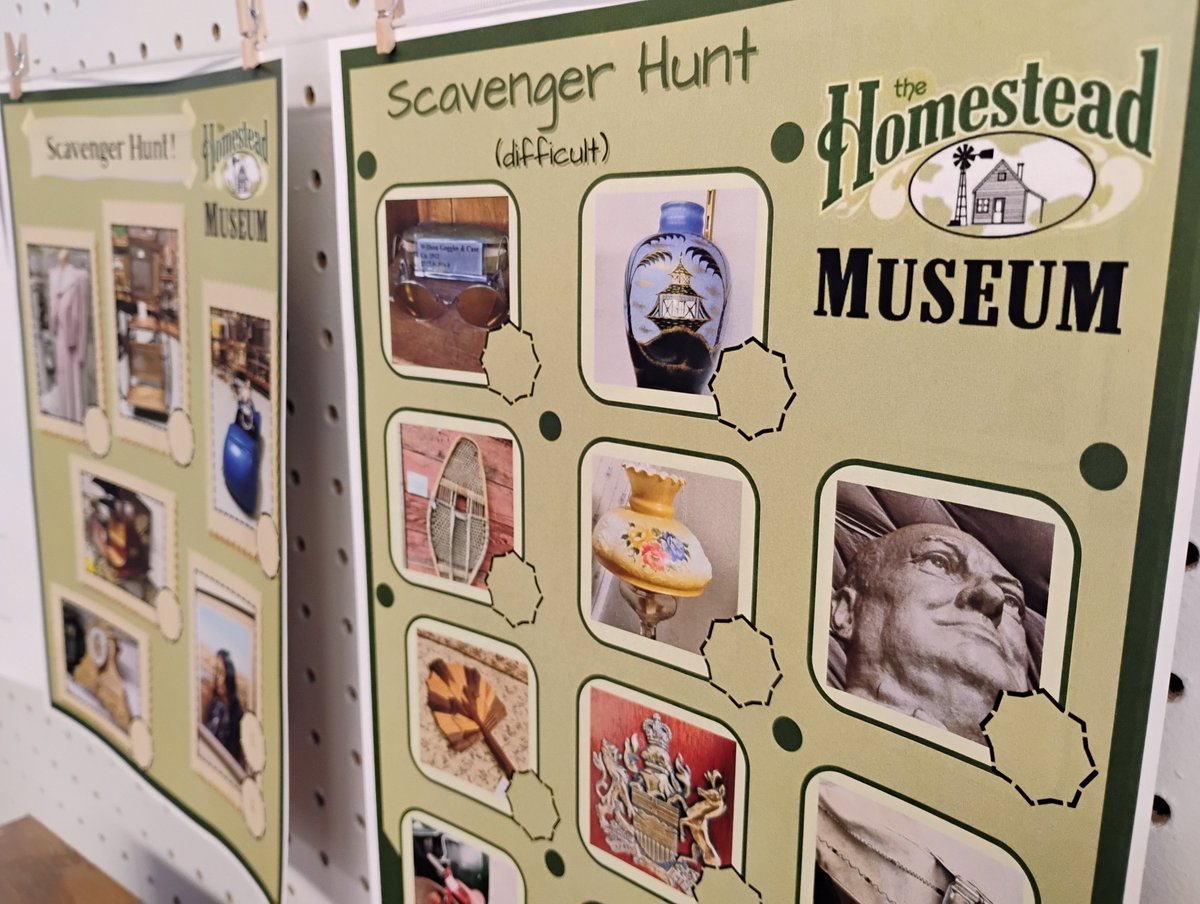 AB_Homestead's tweet photo. Looking for more activities for kids in Drumheller? Ask us about our NEW Scavenger Hunt. Can you find all these cool items hidden in our collection? Easy &amp; Difficult levels available. https://t.co/LrMrYYpgek