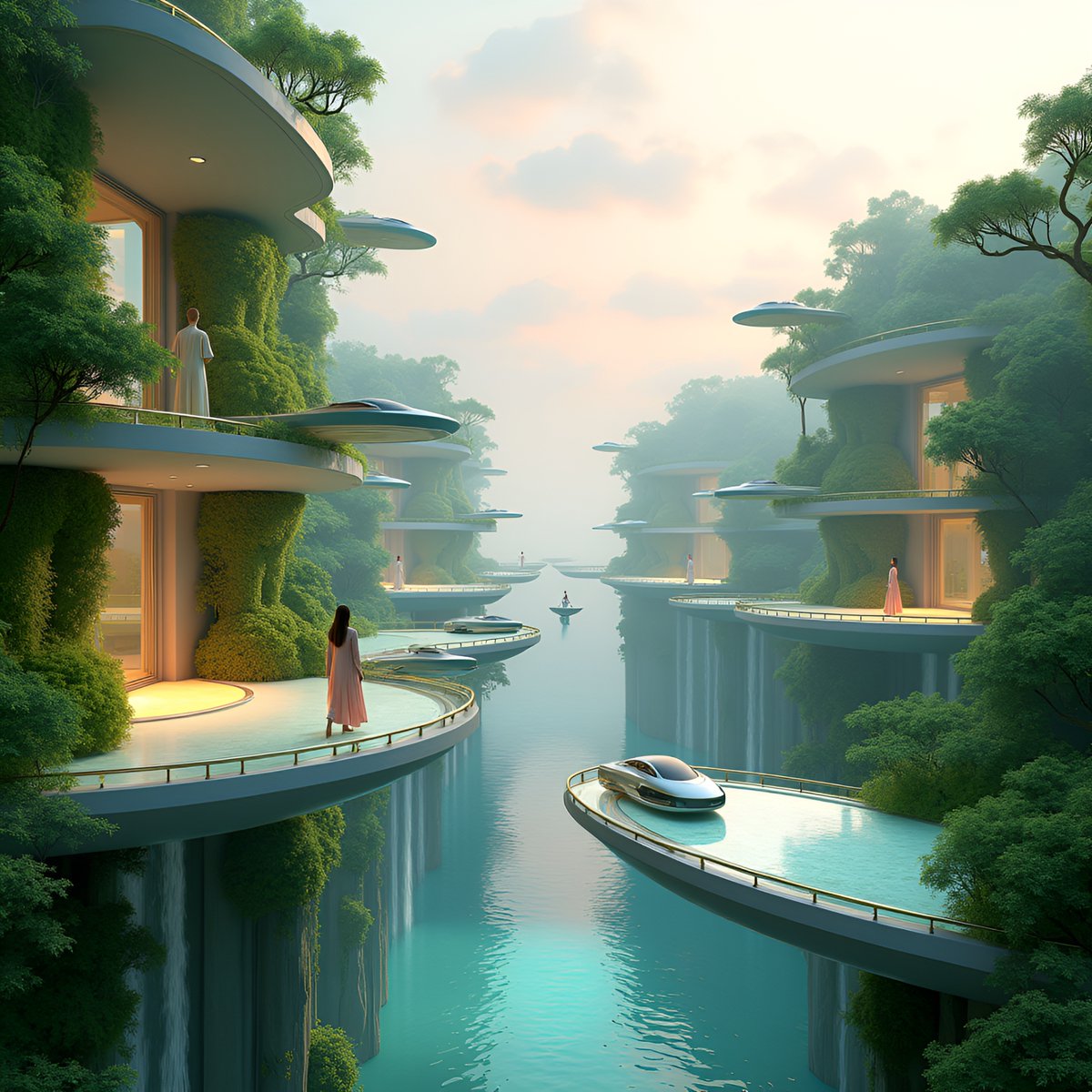 PromptSin's tweet image. Living in a futuristic paradise 🚀✨ Who’s ready to move? #DreamHome #FutureLiving