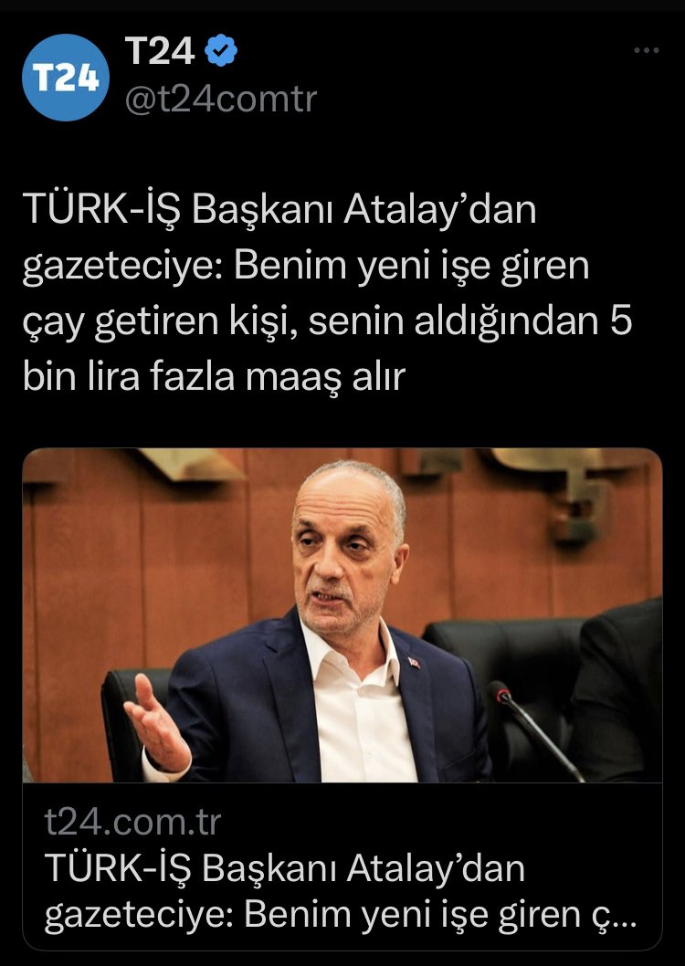 İşçi Sendika Başkanı 2023 de bunu söylemişti.
Şimdi Kamu İşçisi, Müdürden Fazla Maaş alıyor!
Kamuda Ücret Adaletsizliği herkesçe biliniyor.
Memura 50.000₺ Temizlik Güvenlik İşçisine 70.000₺

18 Ağustos Pazartesi İş Bırakıyoruz Emeğin Gücünü Gösteriyoruz!
#MemurHakkınıİstiyor