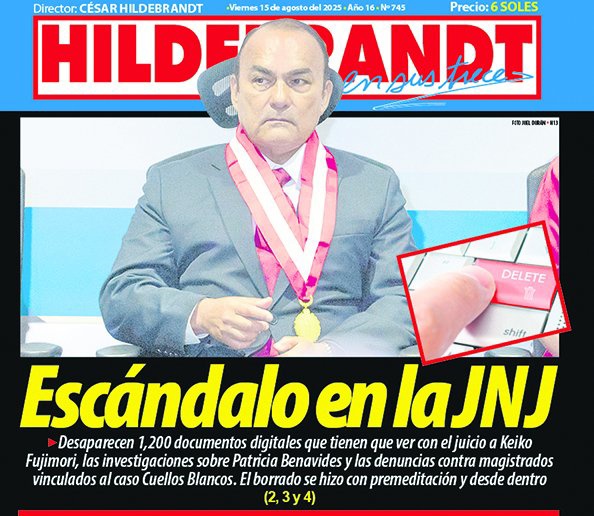 En cualquier democracia está noticia sería un escándalo, pero la prensa basura limeña no ha dicho NADA. 
Keiko Fujimori beneficiada con el borrado de pruebas y evidencias de sus delitos. 
El delincuente de la <a href="/JNJPeru/">Junta Nacional de Justicia</a> Gino Ríos, lo ha hecho a vista de la "prensa fiscalizadora"