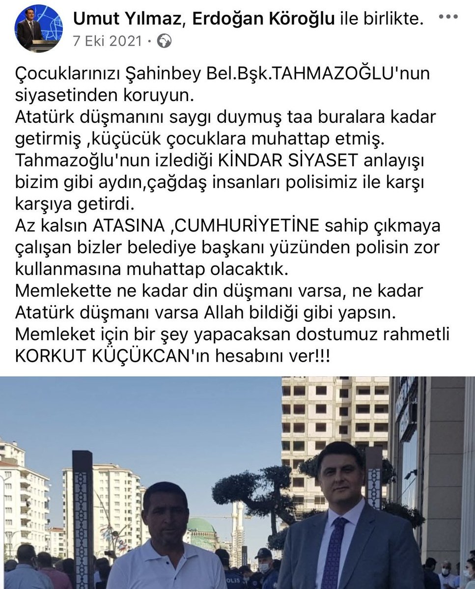 Türkiye’de siyasetin geldiği nokta, işte tam da budur.
Dün söylediğini bugün inkâr eden, değerleri araçsallaştıran, halkın hafızasını yok sayan bir anlayışın fotoğrafıdır.
Başta Atatürk olmak üzere, bu ülkenin aziz değerlerini ve rahmetli Korkut Küçükcan'ı politik istismar