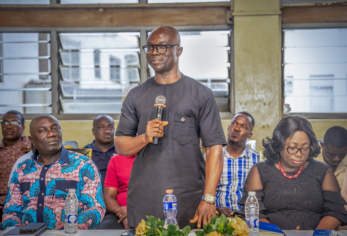 Goldentreegh's tweet photo. Speaking on behalf of staff, the Chairmen of the Professional Managerial Union and Local Union brothers Theodore Matey Tackey and Abdul Samed Adams  urged the new MD to integrate their views into all policy decisions. https://t.co/qAwEN37Jh2