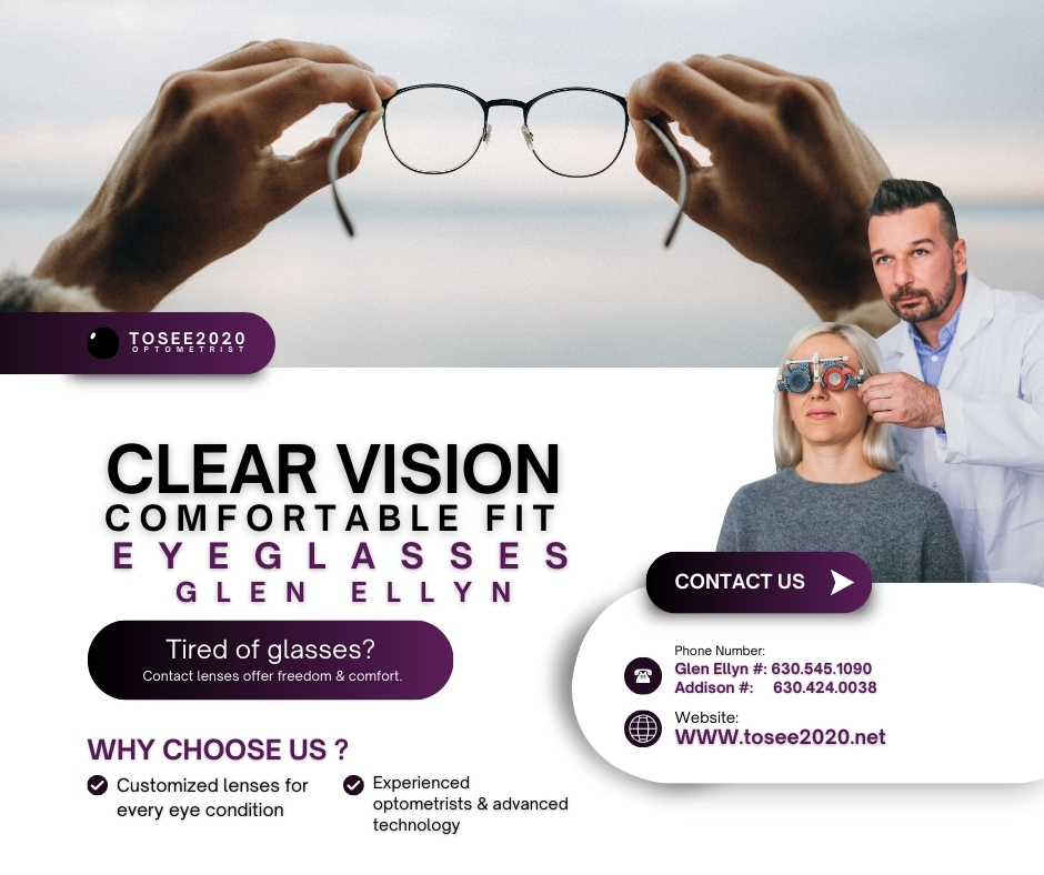 tosee2020's tweet image. 👓 Eyeglasses Glen Ellyn – Clear Vision &amp;amp; Style

Looking for eyeglasses in Glen Ellyn? We provide expert eye exams and stylish frames tailored to your needs.
Why Choose Us?
✔️ Experienced Optometrists
✔️ Wide Range of Lenses &amp;amp; Frames
#EyeglassesGlenEllyn #VisionCare #Optometrist