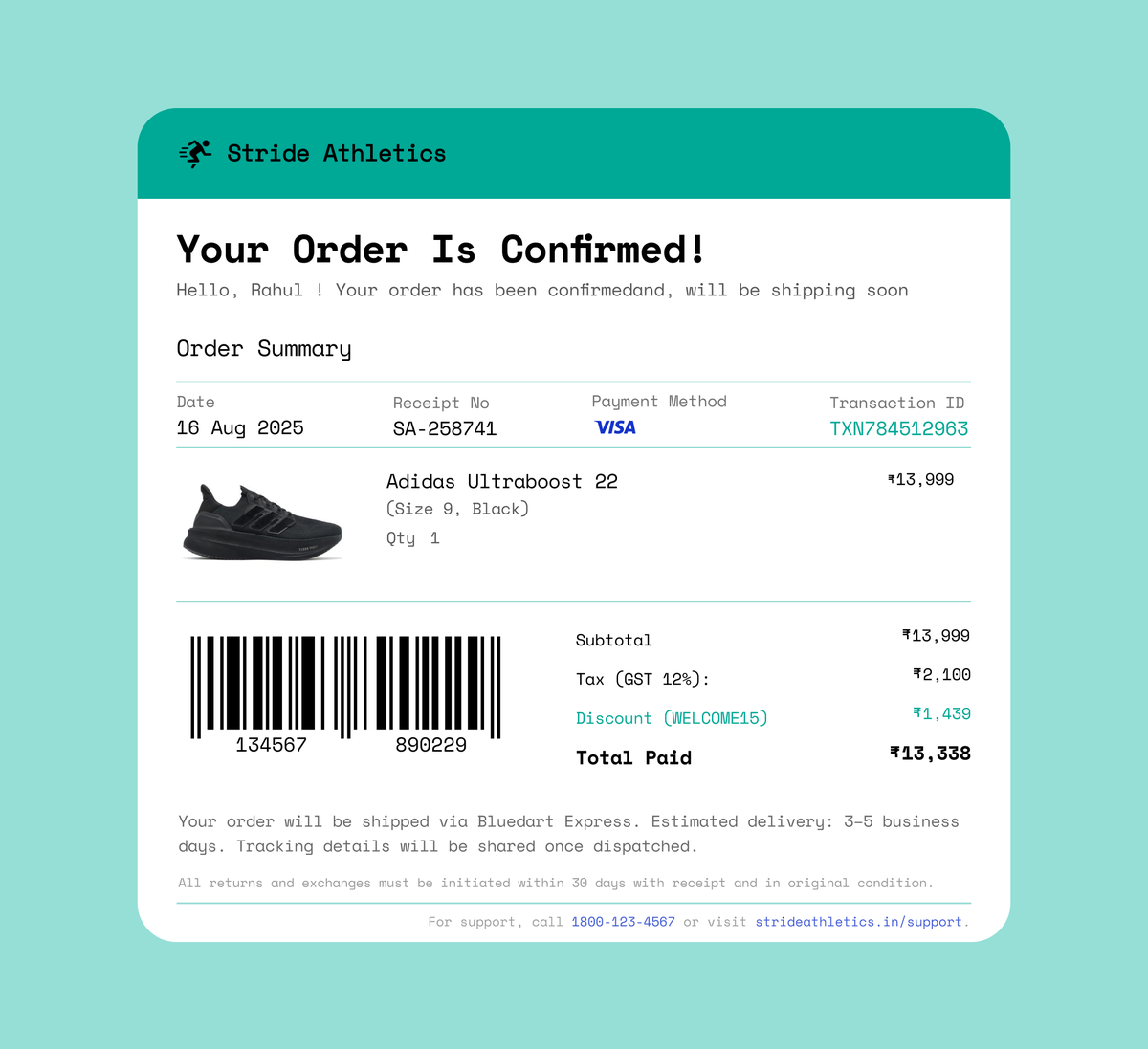 MelvinAnilkumar's tweet photo. Day 17: Purchase Receipt Design
Is it clean enough?

Got a bunch of designs lined up,
might post like crazy in upcoming days

#DailyUI #UIUX #UIDesign #Figma https://t.co/7mbceew5gG