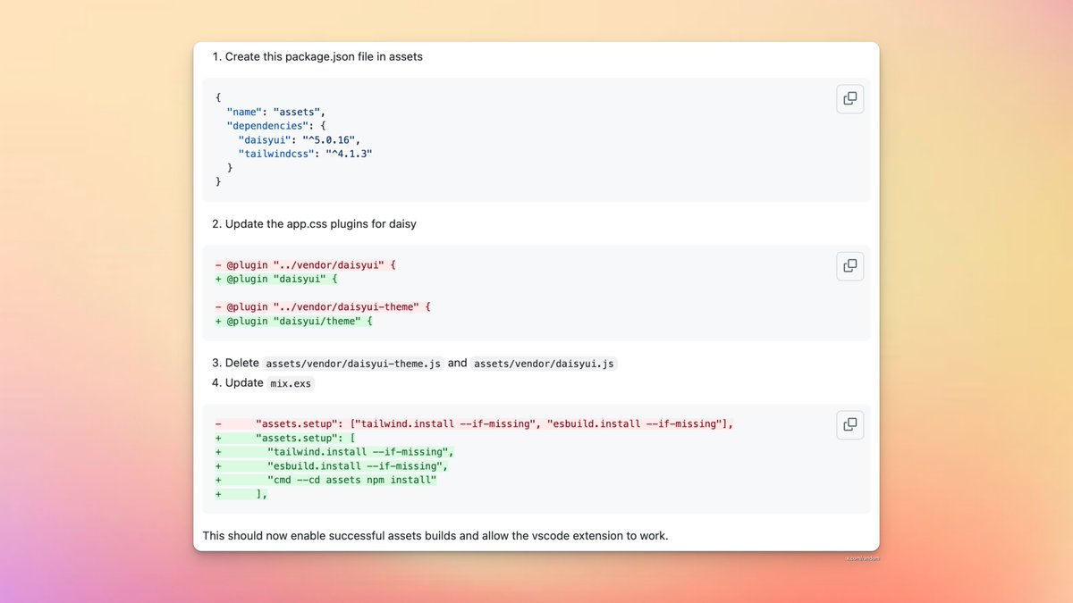 🔑 Tailwind CSS IntelliSense doesn't work out of the box for VS Code on a new phoenix install

Here's the fix:
github.com/tailwindlabs/t…
