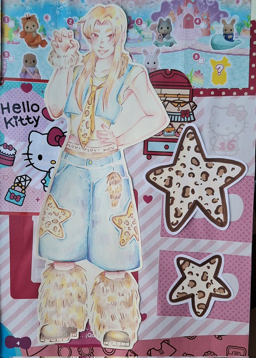 leopard rui in my traditional art style 💗 (inspired in gyaru fashion) #RUI #XLOV #XLOVFanart #엑스러브