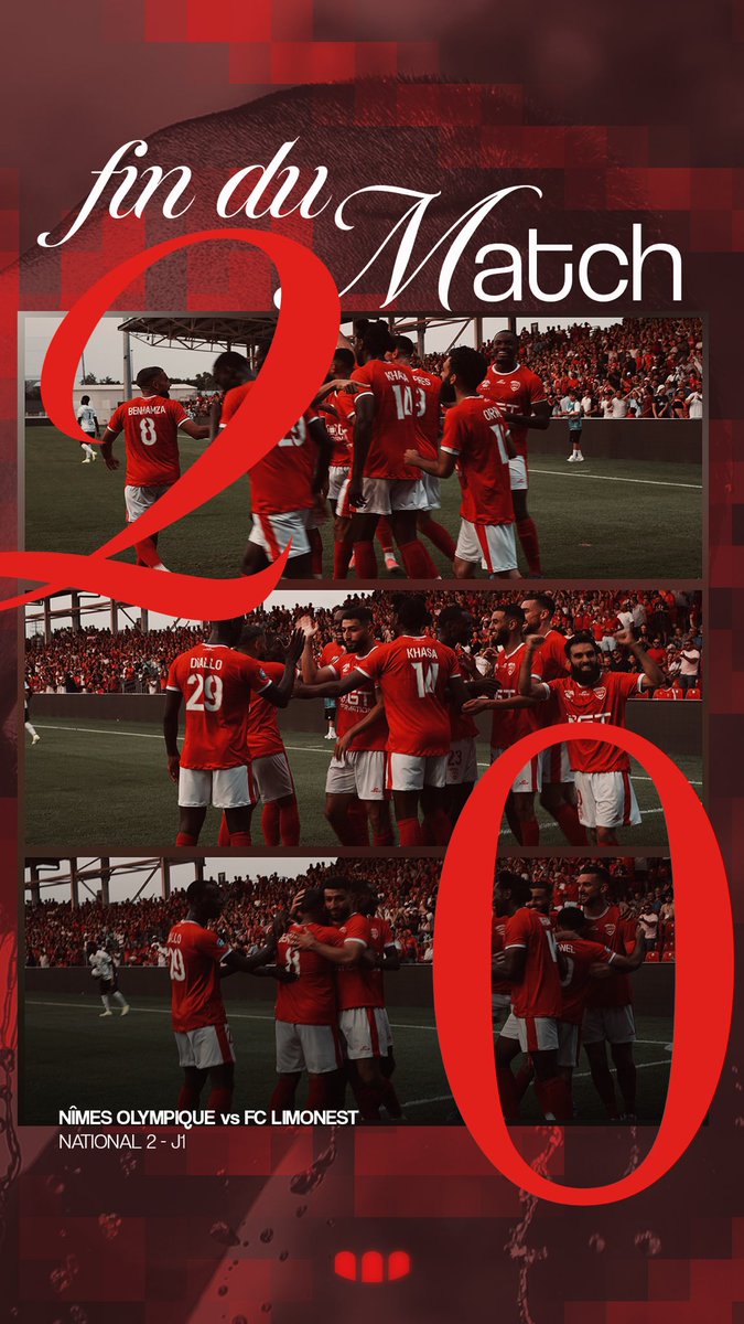 nimesolympique's tweet photo. 90’ +6 Et c’est dans la poche ! 🏆 Match maîtrisé, nos Crocos s’imposent, 3 points au compteur et clean sheet pour ce premier match à domicile 🐊🔥 

#NOFCLDSD https://t.co/qBn1BnDDFm