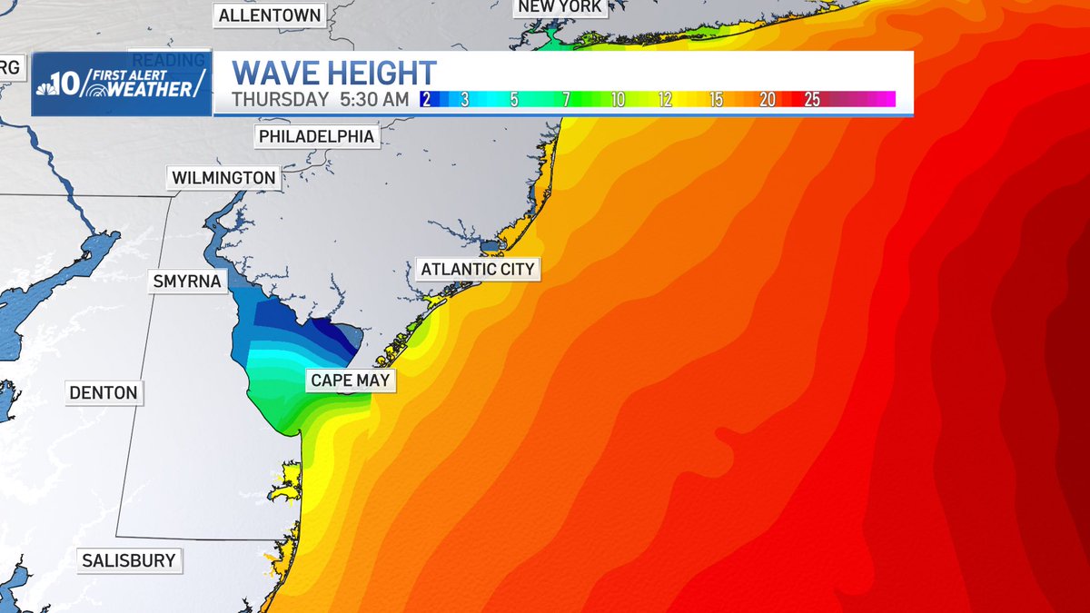 Justin Godynick NBC10 (@jgodynick) on Twitter photo If you have beach plans this week… you won’t be swimming in the Ocean. WAVES 10-15 feet from Erin 🌊 by midweek. Rip current risk sky high. We’re lucky this is all we’re getting from this monster out at sea. <a href="/NBCPhiladelphia/">NBC10 Philadelphia</a> If you have beach plans this week… you won’t be swimming in the Ocean. WAVES 10-15 feet from Erin 🌊 by midweek. Rip current risk sky high. We’re lucky this is all we’re getting from this monster out at sea. <a href="/NBCPhiladelphia/">NBC10 Philadelphia</a>