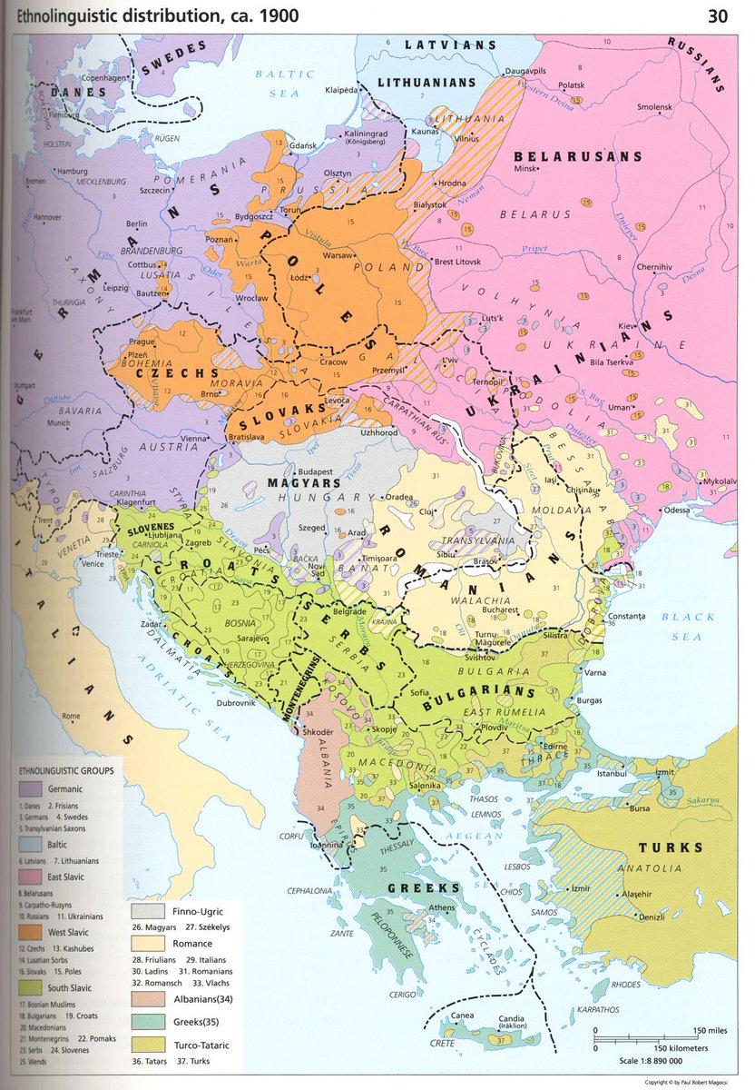 Linguistic map of Europe in 1900