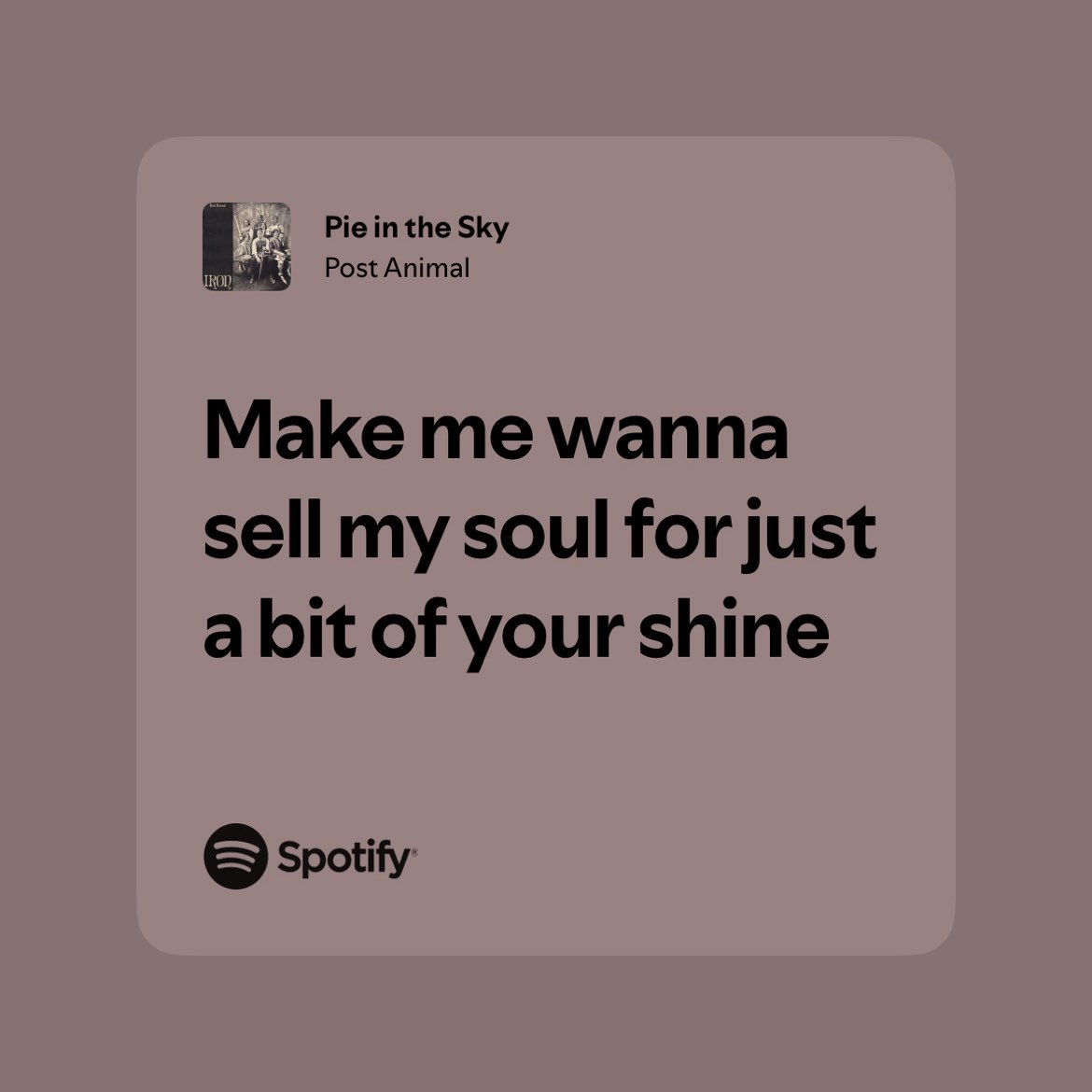 taurusdjo's tweet image. For just a bit of your shine
#PieInTheSky #Iron #PostAnimal