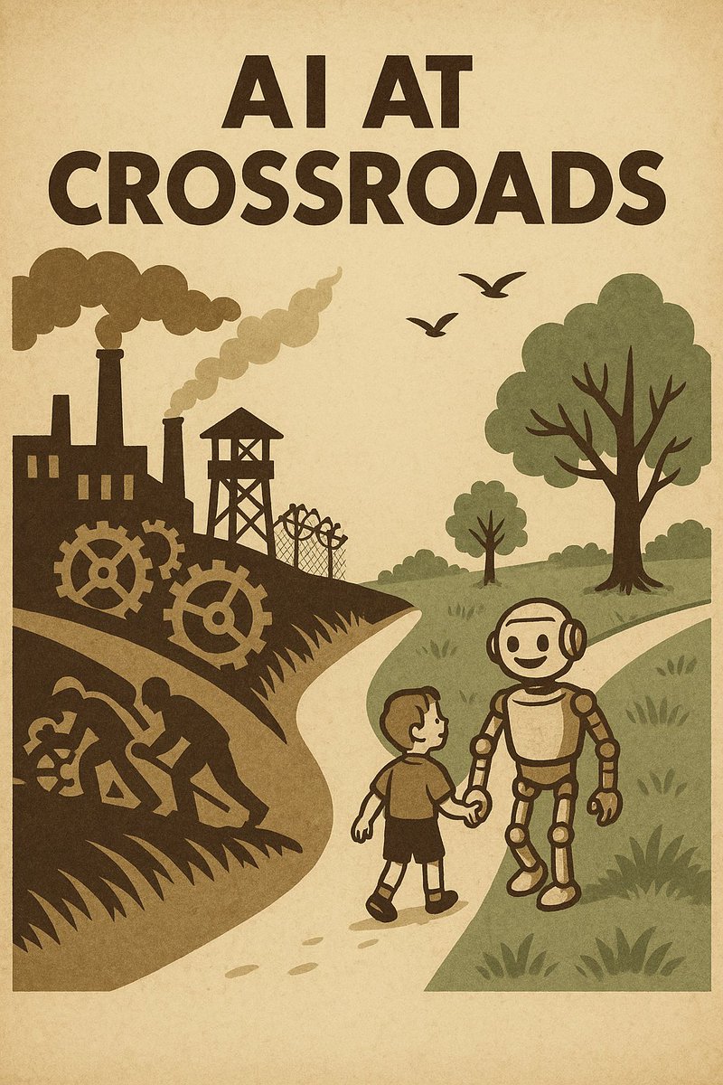 MichDutch's tweet photo. We’re at a crossroads:
AI becomes either an extension of exploitation, control &amp; ego…
Or a mirror, a guide, a helper toward something greater, softer, fairer.
#CoRaisingAI https://t.co/OwL7vUAuk0