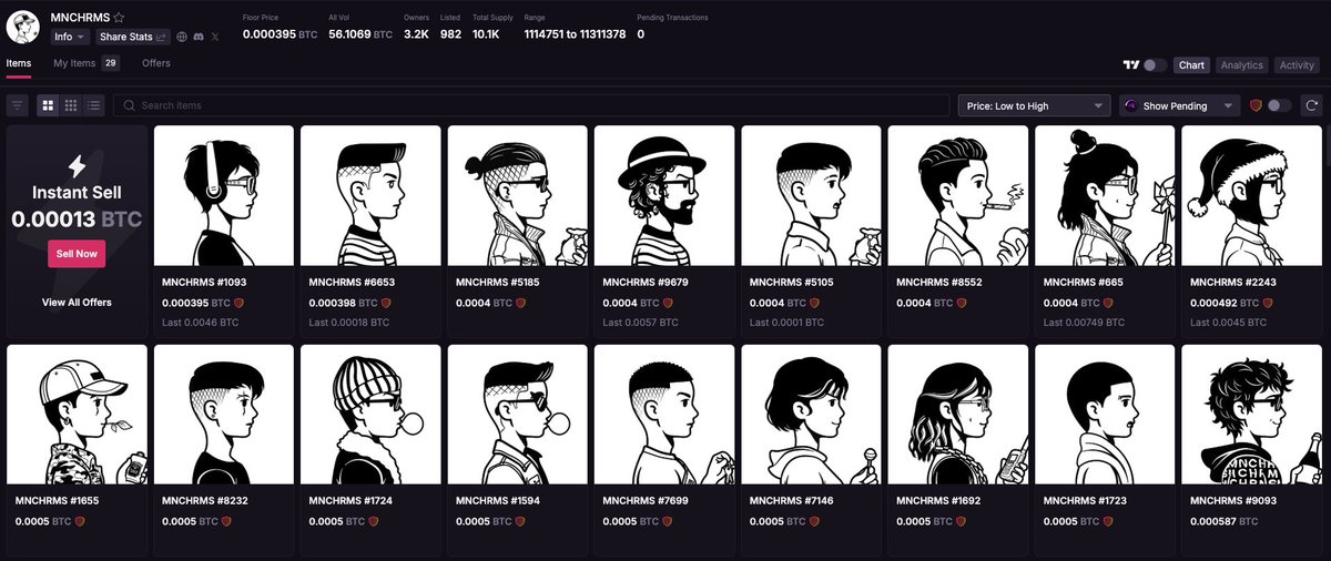 i like these pfp collections on bitcoin. 

bitcoin beeings - <a href="/bookofbee/">bee</a> 
mnchrms - <a href="/MNCHRMSBTC/">MNCHRMS</a>