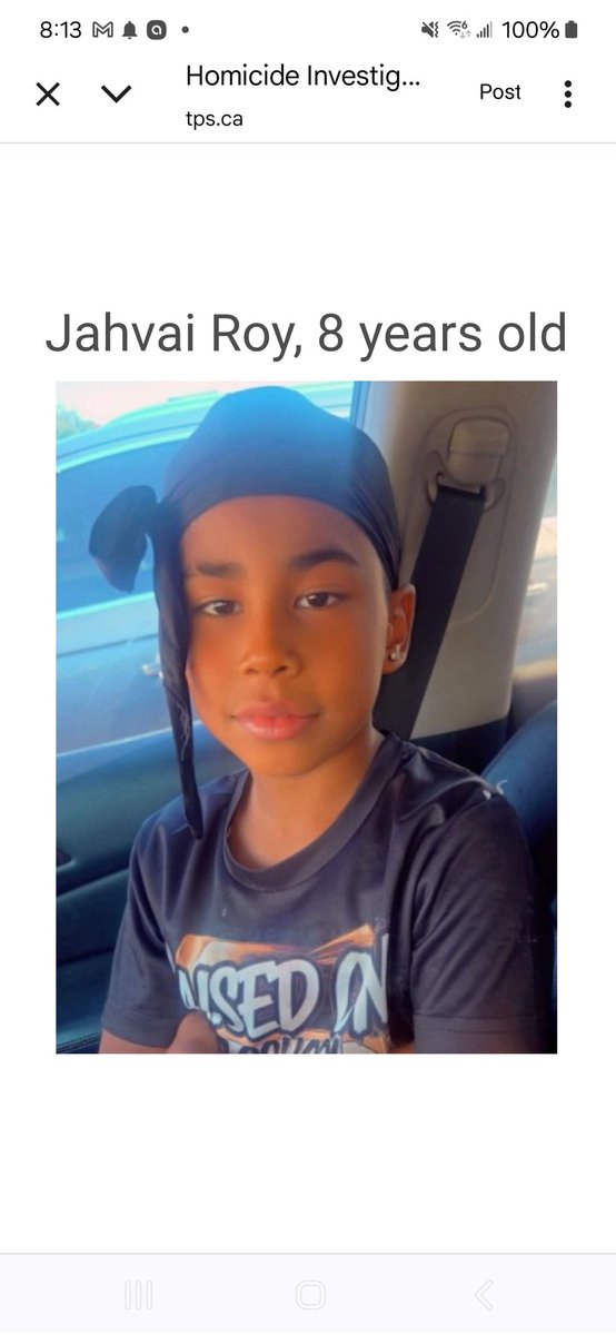 🚨TORONTO:  Jahvai Roy just 8 years old was killed by a stray bullet while sleeping in his bed.   Gun violence in Toronto is out of control.  Let me repeat, he was only 8 YEARS OLD.  RIP little one. #GUNviolence #Toronto