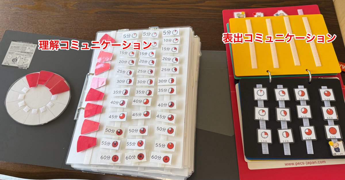 ma_doumu's tweet image. 日々亜希の支援に使うものはアップデートします。

タイムタイマーは日常使う頻度も高く、やり取りも多いです。

あと何分待つのか
何分ならできるのか

内容、状況下により話し合ってます。

#PECS®
#タイムタイマー
#表出➕理解
#ピラミッド教育アプローチ®︎