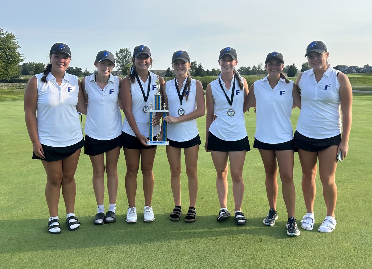 FranklinGolf1's tweet image. #5 Lady Cubs are Franklin Invite Champions with 318 at The Legends. Lexi Ray medalist with 72. Addi Bright 77 5th. Mia Hart 80 10th. Remy Davidson 89. Keeley Alexander &amp;amp; Melanie Flora 91’s. Leah Graves 94. Franklin now 41-4 (.911). @GoGrizzlyCubs @indianahsgolf