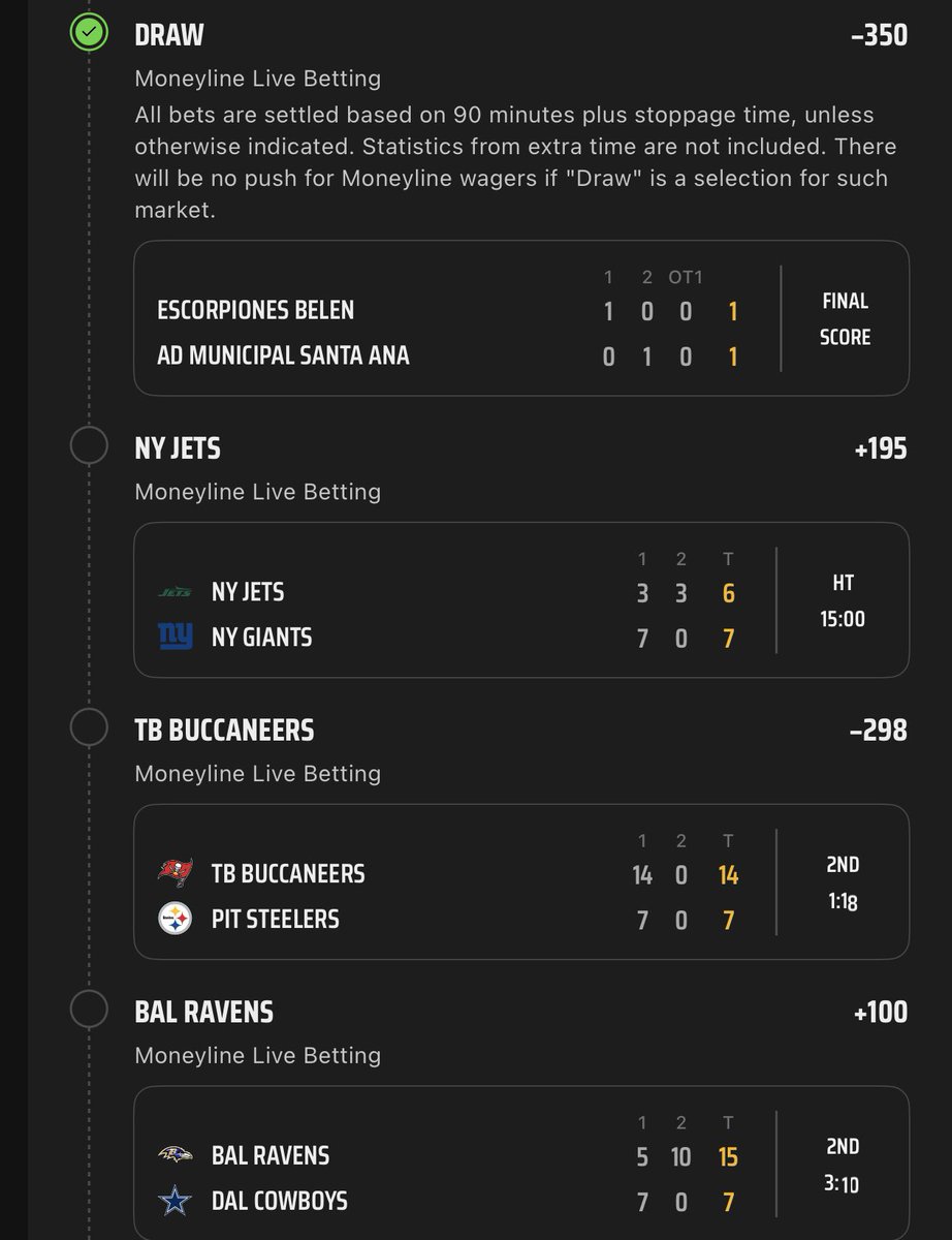 FUCK IT RANDOM FREEPLAYS🍀

NFL PRESEASON HALFTIME 🚀🚀

🏈LIVE JETS +3.5 -125 ⭐️⭐️⭐️ 
SPRINKLE ML +154 ⭐️
🏈LIVE RAMS +3.5 +100 ⭐️⭐️⭐️ 
SPRINKLE ML +200 ⭐️

PUSHING FEW DIFFERENT BETS LETS CASH THESE TOGETHER 🔥 🔥

DROP A FEW ❤️ FOR ANOTHER 💎