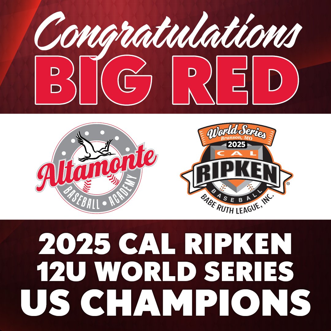 What an incredible journey for the #ABA at the 2025 Cal Ripken Major/70 World Series! ⚾🔥

After facing the top teams from around the globe, #BigRed finished as U.S. Champions, showing heart, grit and determination every step of the way. This remarkable team has now earned
