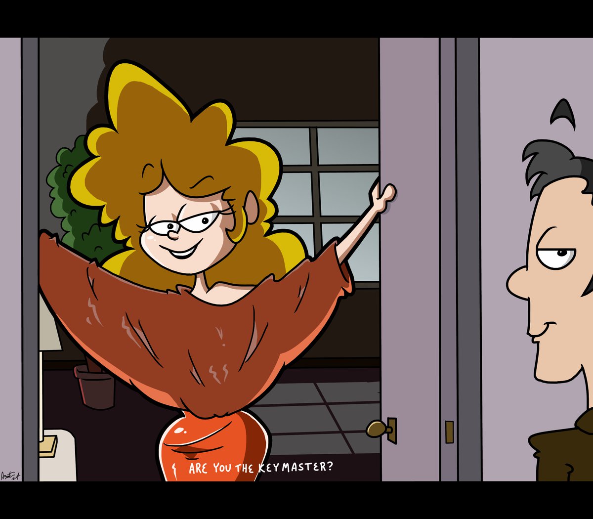 AgentC-24 (@agentc24c) on Twitter photo "There is no Alison, only Zuul."
Did an art jam entry for a friend's server where we swapped our characters into movie/show screenshots. Alison and Goof swap in for the Dana/Venkman scene from Ghostbusters!
We'll see about future entry ideas... ;) "There is no Alison, only Zuul."
Did an art jam entry for a friend's server where we swapped our characters into movie/show screenshots. Alison and Goof swap in for the Dana/Venkman scene from Ghostbusters!
We'll see about future entry ideas... ;)