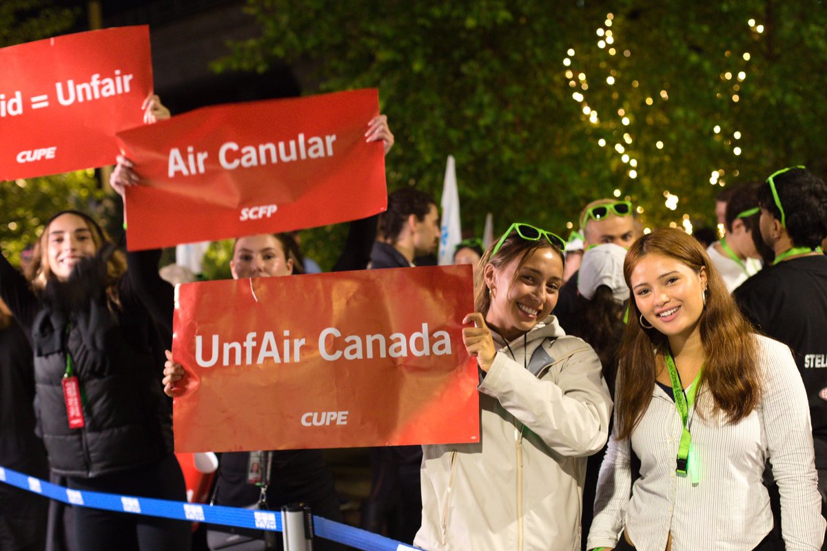 Last night, COPE members joined a solidarity picket line with Air Canada flight attendants.

Today's move by the federal Liberal government to deny these workers their rights to collective action and collective bargaining is an attack on all working people.

📸 Cody Dilullo
