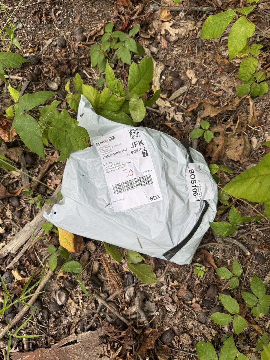 jtancrell's tweet image. Why does @SHEIN_Official use @speedx for delivery. I found my package in the woods, not in my mailbox which was empty, not at my door…..in the woods at the bottom of my driveway. Do better!!