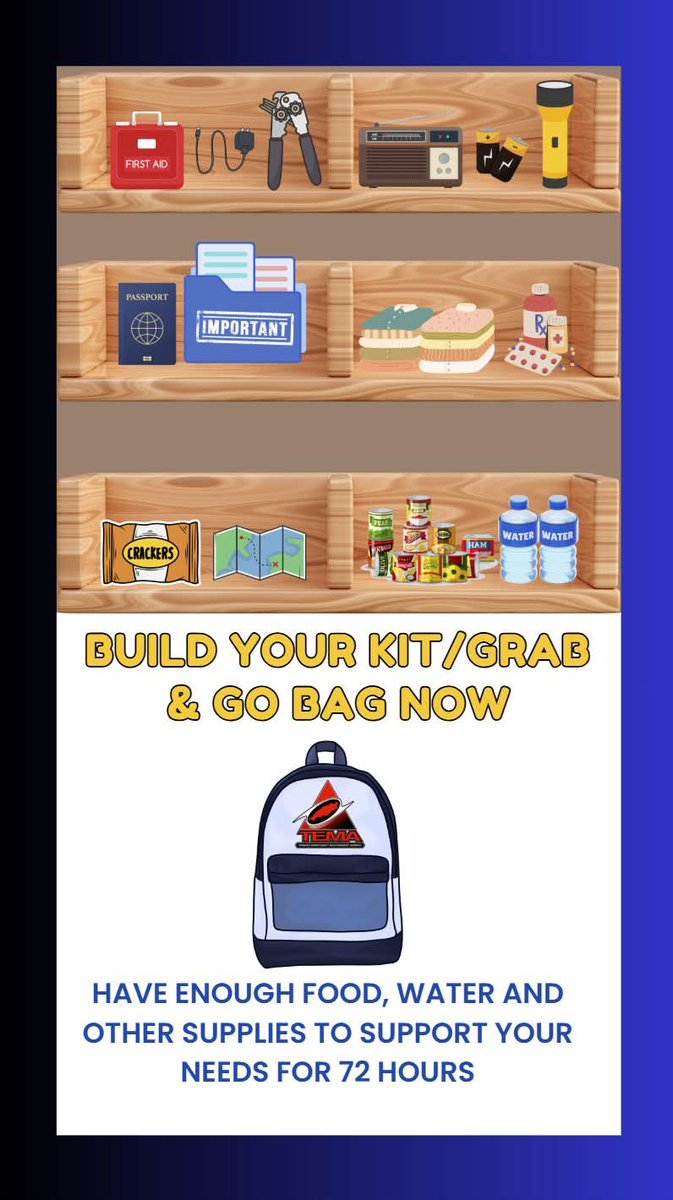 tema365's tweet photo. 🎒✨ 𝐘𝐨𝐮𝐫 𝐆𝐨 𝐁𝐚𝐠 𝐢𝐬 𝐲𝐨𝐮𝐫 𝐥𝐢𝐟𝐞𝐥𝐢𝐧𝐞 𝐰𝐡𝐞𝐧 𝐝𝐢𝐬𝐚𝐬𝐭𝐞𝐫 𝐡𝐢𝐭𝐬! 𝐏𝐚𝐜𝐤 📦  𝐟𝐨𝐨𝐝, 💧 𝐰𝐚𝐭𝐞𝐫, 🩹 𝐟𝐢𝐫𝐬𝐭 𝐚𝐢𝐝, 🗺️ 𝐦𝐚𝐩𝐬 &amp; 𝐞𝐬𝐬𝐞𝐧𝐭𝐢𝐚𝐥𝐬 𝐭𝐨 𝐥𝐚𝐬𝐭 𝟕𝟐 𝐡𝐨𝐮𝐫𝐬.

The time to prepare is NOW, not later! ⏳️ https://t.co/CW2fZdJVEb