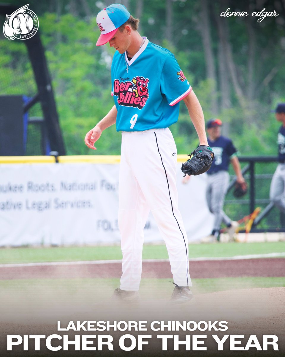 LS_Chinooks's tweet image. Your Lakeshore Chinooks Pitcher of the Year ➡️ Donnie Edgar. 

5 G | 21.0 IP | 2.14 ERA | 14 K’s

A dominant force on the mound all summer. 💙⚾