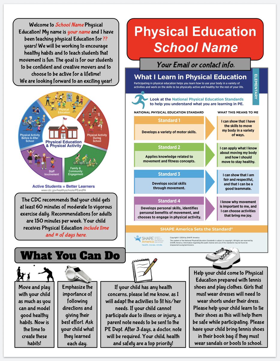 Becky Foellmer - cbhpe.org (@foes4sports) on Twitter photo A great way to start the year is connecting with your studentsโ parents. Hereโs a terrific updated template, originally created by <a href="/LovePrimaryPE/">Kelly Brown Ed.S</a>! Available on cbhpe.org/templates and here: docs.google.com/presentation/dโฆ
#PhysEd A great way to start the year is connecting with your studentsโ parents. Hereโs a terrific updated template, originally created by <a href="/LovePrimaryPE/">Kelly Brown Ed.S</a>! Available on cbhpe.org/templates and here: docs.google.com/presentation/dโฆ
#PhysEd