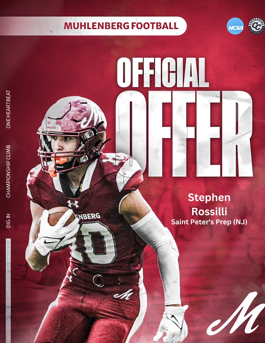 Stephen Rossilli (@stephenrossilli) on Twitter photo Blessed to receive my first offer from <a href="/DigInMules/">Muhlenberg Football</a>. <a href="/22CoachMoe/">Moe Stallings</a> <a href="/CoachJennings55/">Dan Jennings</a> #AGTG
<a href="/SPPFootball/">St. Peter's Football π΄ββ οΈ</a>
<a href="/CoachRichHansen/">Rich Hansen π΄ββ οΈ</a>
<a href="/SeanBarowski_/">Sean Barowski Jr</a>
<a href="/joeRteacher/">Joe Rotondi</a>
<a href="/P2_Bar/">David Pinto</a>
<a href="/CoachOFlaherty/">Ryan O'Flaherty</a>
<a href="/nextlvlculture/">Next Level Culture</a>
<a href="/GoMVB/">GoMVB Sports - Recruit Content for College Coaches</a> Blessed to receive my first offer from <a href="/DigInMules/">Muhlenberg Football</a>. <a href="/22CoachMoe/">Moe Stallings</a> <a href="/CoachJennings55/">Dan Jennings</a> #AGTG
<a href="/SPPFootball/">St. Peter's Football π΄ββ οΈ</a>
<a href="/CoachRichHansen/">Rich Hansen π΄ββ οΈ</a>
<a href="/SeanBarowski_/">Sean Barowski Jr</a>
<a href="/joeRteacher/">Joe Rotondi</a>
<a href="/P2_Bar/">David Pinto</a>
<a href="/CoachOFlaherty/">Ryan O'Flaherty</a>
<a href="/nextlvlculture/">Next Level Culture</a>
<a href="/GoMVB/">GoMVB Sports - Recruit Content for College Coaches</a>