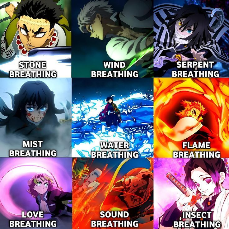 animeposts's tweet photo. Imagine you woke up in Demon Slayer, which breathing style would you pick? https://t.co/52KrT66Tjv