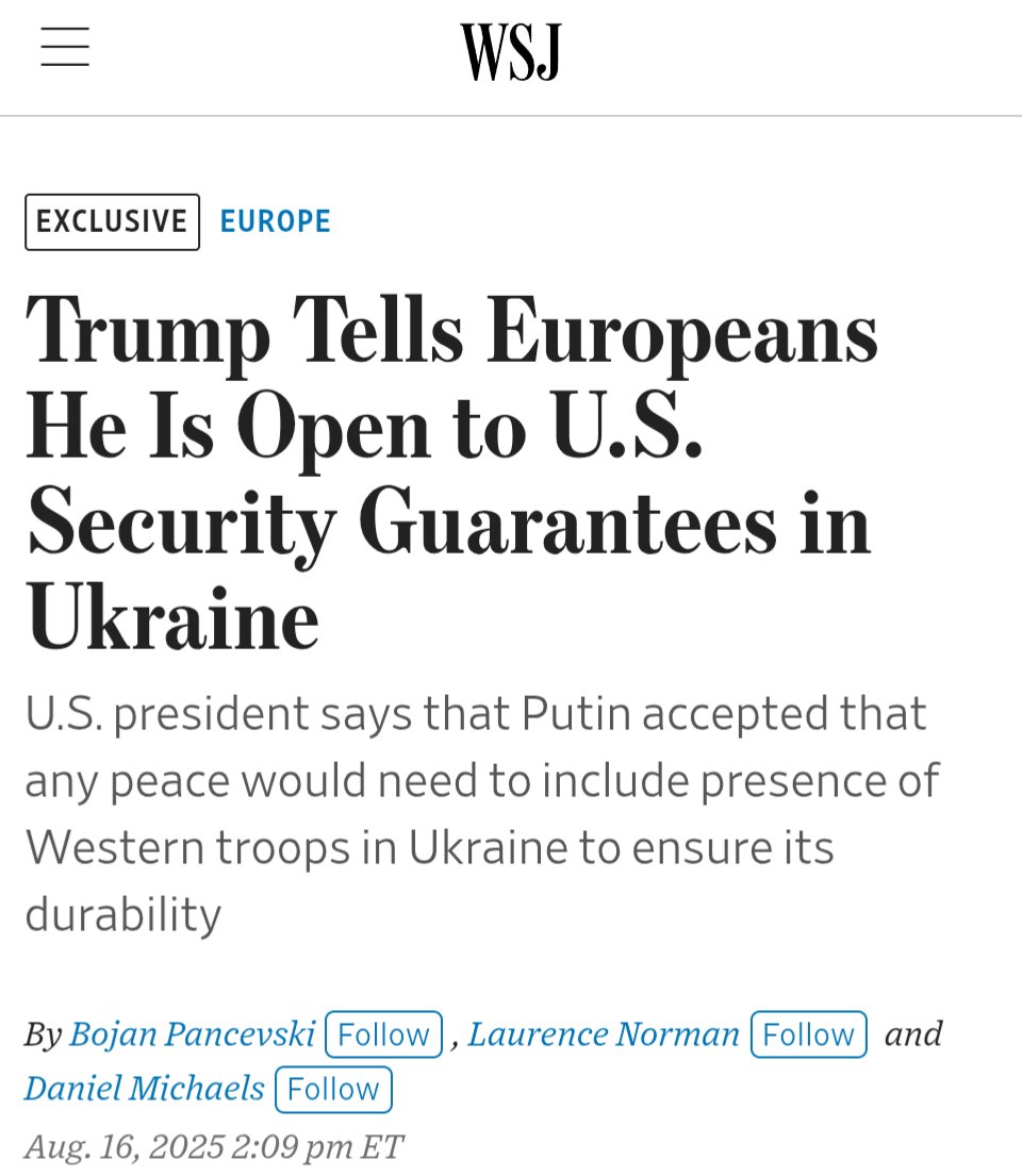 BREAKING NIUS: Eine brisante Enthüllungsgeschichte des Wall Street Journal über einen möglichen Frie...