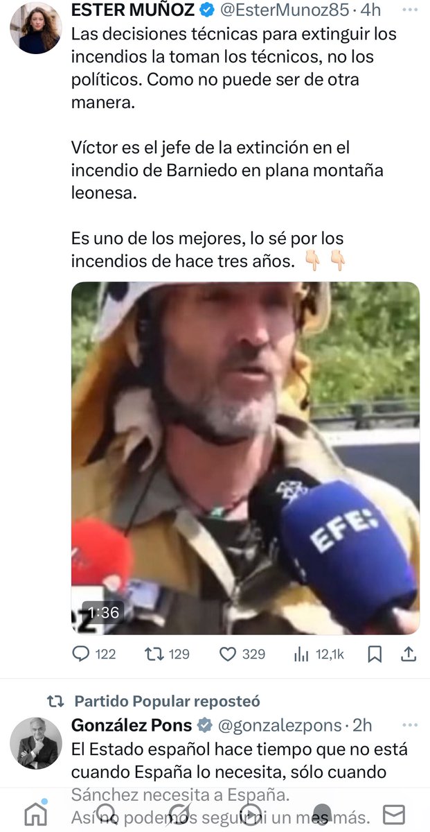 Javier Izquierdo/❤️ (@javizqui) on Twitter photo Dos post que evidencian que son una eterna contradicción: la una exculpando a su jefe autonómico <a href="/alferma1/">Alfonso F. Mañueco</a> (recortador máximus en prevención de incendios), con cuestiones técnicas y el otro echando la culpa de todo al Gobierno de España.
Una auténtica banda. Dos post que evidencian que son una eterna contradicción: la una exculpando a su jefe autonómico <a href="/alferma1/">Alfonso F. Mañueco</a> (recortador máximus en prevención de incendios), con cuestiones técnicas y el otro echando la culpa de todo al Gobierno de España.
Una auténtica banda.