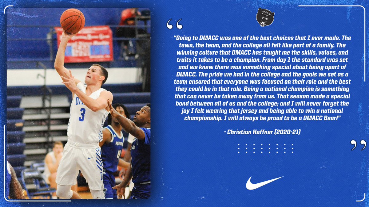 DMACC Athletics (@dmaccathletics) on Twitter photo Looking for a school to further your education and participate in college athletics? Former DMACC Men's Basketball player and National Champion <a href="/christianhaff3/">Christian Haffner</a> shares his experience as a DMACC Bears. #bearnation Looking for a school to further your education and participate in college athletics? Former DMACC Men's Basketball player and National Champion <a href="/christianhaff3/">Christian Haffner</a> shares his experience as a DMACC Bears. #bearnation