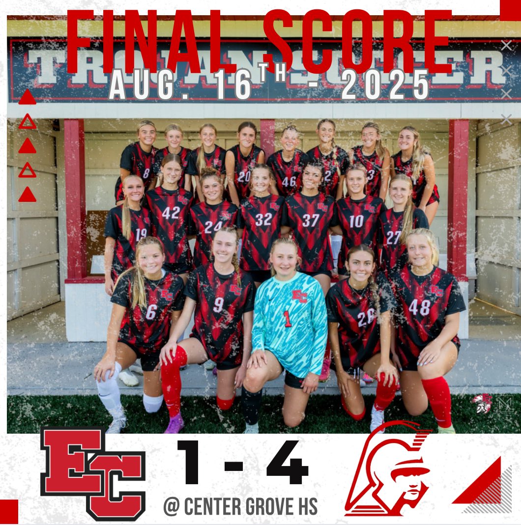 The <a href="/ec_trojans/">ECLady TrojanSoccer</a> season got underway this afternoon in a Final-4 rematch with highly ranked Center Grove. Tough outcome vs. elite competition. 

Back at it on Monday!