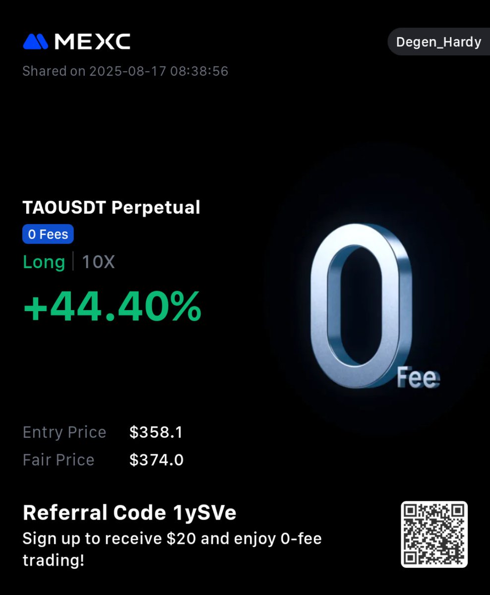 Degen_Hardy's tweet image. $TAO TO $1,000 🔥

Some may think this impossible, but I would disagree,.

Very possible this cycle, and I am still long and strong.

$460 is the local target.