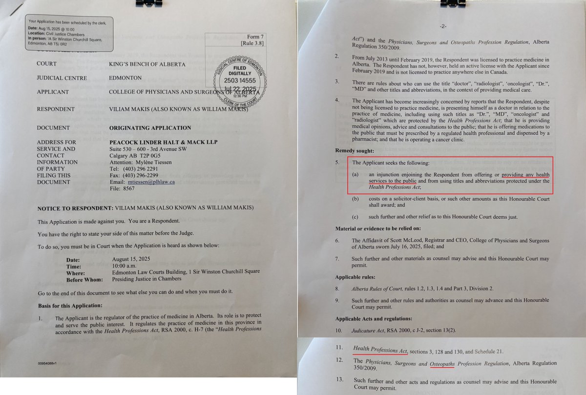 The court filing by CPSA against Makis