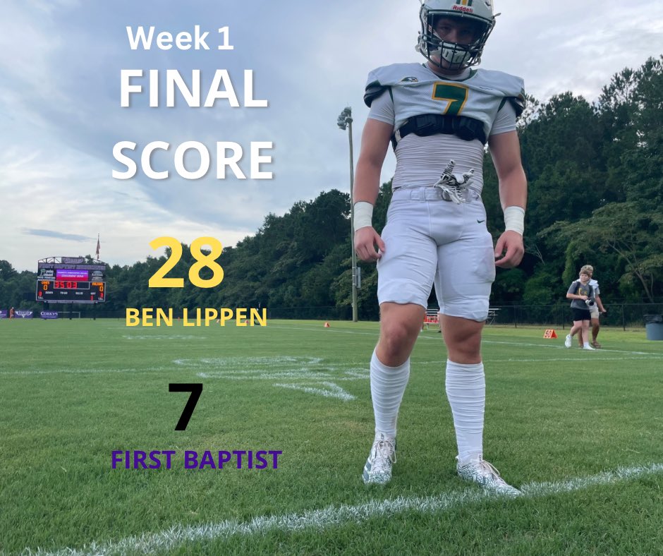 Great performance by our bunch in all 3 phases! Lots of places to improve but a hard fought victory.

- Mike Traynum 232 All Purpose yrds, 2 TDs (1 Pick 6)
- Ben Morris 8 solo, 5 TFL, 1 Sack
- Banks Fitts and Zach Matthew both went 2/2 in extra pts

Bye week next week
#ringthe🔔