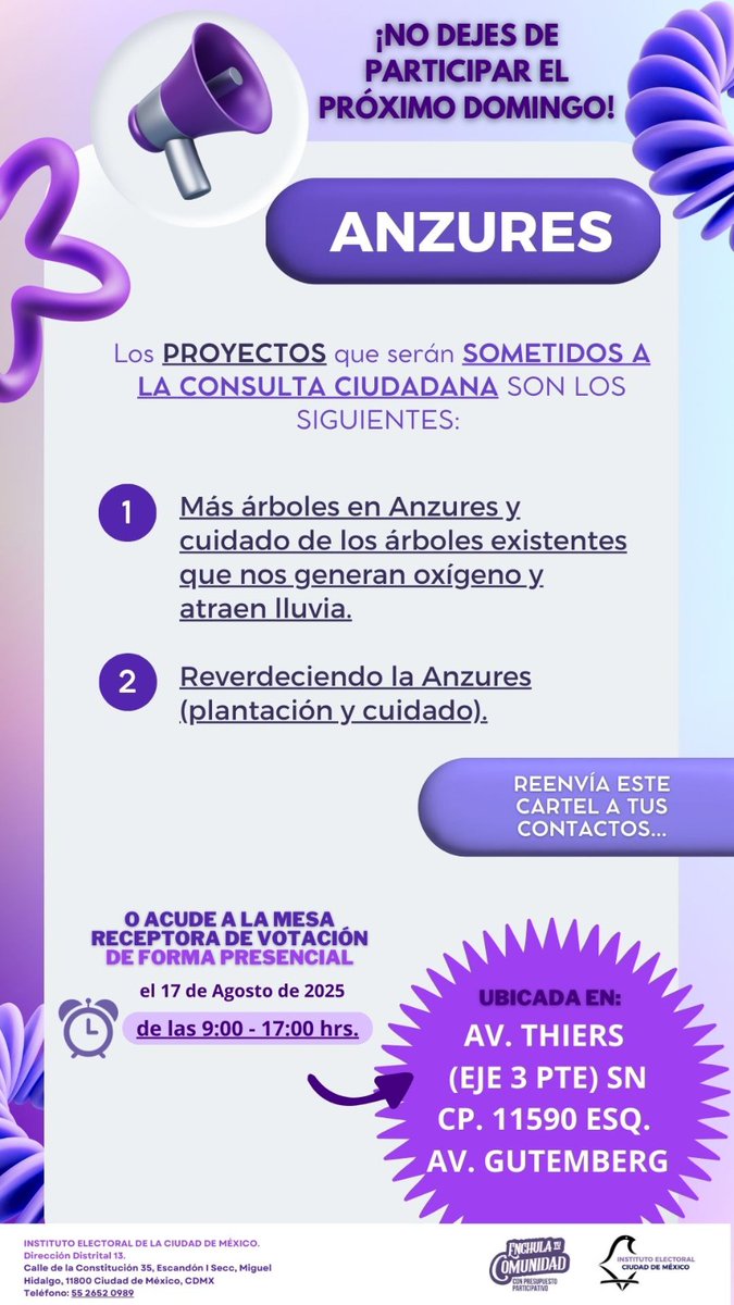 Alex Curiel 🌳🐾😷 🌬 💙 🙏 🇲🇽 (@testigocreacion) on Twitter photo "logremos juntos que la participación ciudadana aumente, el próximo domingo en la Consulta Ciudadana para el Presupuesto Participativo 2025" en toda la CDMX
Si eres residente d Anzures:
#presupuestoparticipativo #presupuestoparticipativo2025
<a href="/iecm/">IECM</a> <a href="/veronicamunoz_/">Verónica Muñoz</a> <a href="/ParticipaIECM/">Participación IECM</a> "logremos juntos que la participación ciudadana aumente, el próximo domingo en la Consulta Ciudadana para el Presupuesto Participativo 2025" en toda la CDMX
Si eres residente d Anzures:
#presupuestoparticipativo #presupuestoparticipativo2025
<a href="/iecm/">IECM</a> <a href="/veronicamunoz_/">Verónica Muñoz</a> <a href="/ParticipaIECM/">Participación IECM</a>