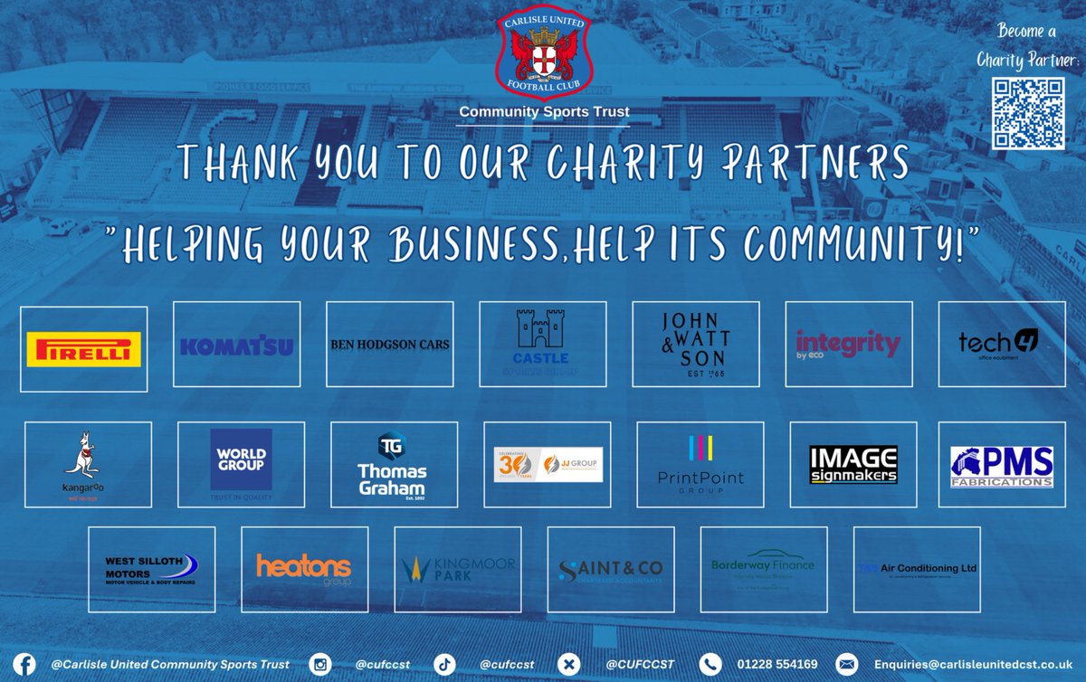 🙌 A big thank you to our Charity Partners. 

Your support enables us to continue our vital work in the local community.