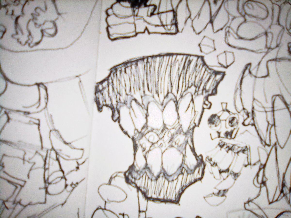 reviendo mi sketchbook por ideas 
el esqueleto no tiene nombre que nombre le pondrian?  va en patineta y habla como si shaggy fuera viejo