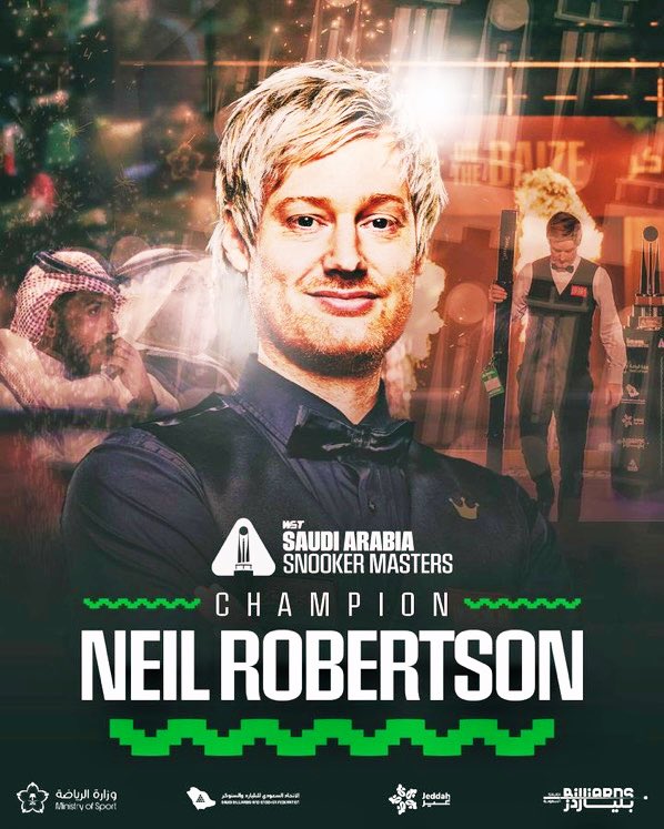 TheBishF1's tweet image. Neil Robertson has just beaten Ronnie O’Sullivan 10-9 to win the #SaudiArabiaMasters - &amp;amp; the first prize of £500,000. He’ll be able to afford the exorbitant price of subscribing to TNT Sports to watch live #Snooker then, won’t he? Sadly, most of us fans can’t justify the cost.