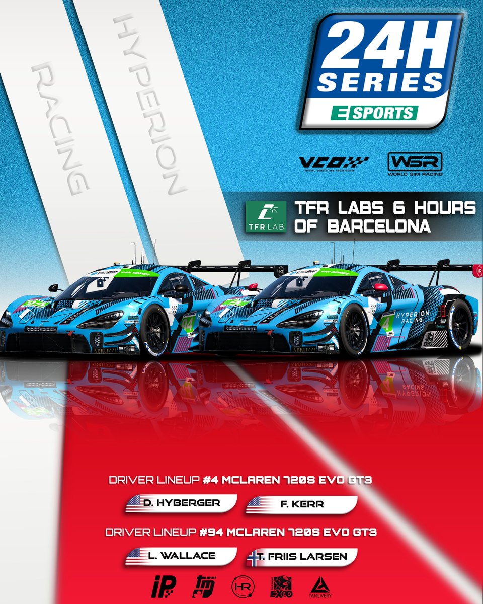 Hyperion Racing (@hyperionracingg) on Twitter photo The #4 and #94 Hyperion Racing machines embark on a new challenge tomorrow which marks another massive milestone for our small but mighty team. We take on the <a href="/24H_ESPORTS/">24H SERIES ESPORTS</a> with Round 1 at Barcelona. It'll be our toughest task yet, but we're determined to secure some good results. The #4 and #94 Hyperion Racing machines embark on a new challenge tomorrow which marks another massive milestone for our small but mighty team. We take on the <a href="/24H_ESPORTS/">24H SERIES ESPORTS</a> with Round 1 at Barcelona. It'll be our toughest task yet, but we're determined to secure some good results.