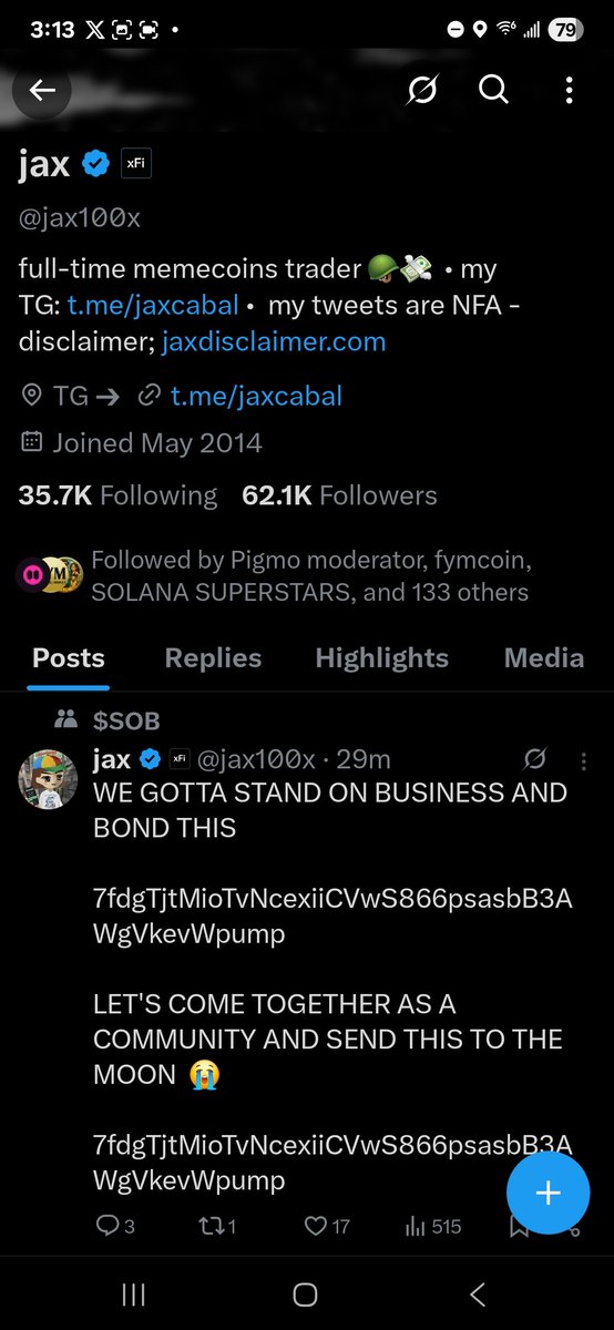 NotWeb3liveNews's tweet image. 🚨 Another @xFiCapital rug courtesy of @jax100x 😒 Just like every other coin I’ve reported from these so-called KOL badge holders. Hopefully you didn’t get wrecked this time. Stay sharp, don’t trust the hype. #RugPulls sad they never bond. 

What $SOB is gonna fall for more ?